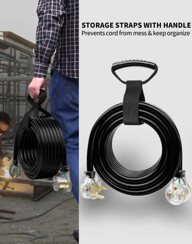 8 Gauge 50ft Welder Extension Cord Outdoor with LED Indicator, NEMA 6-50 Heavy Duty Welding Cord 3 Prong-Vantecable