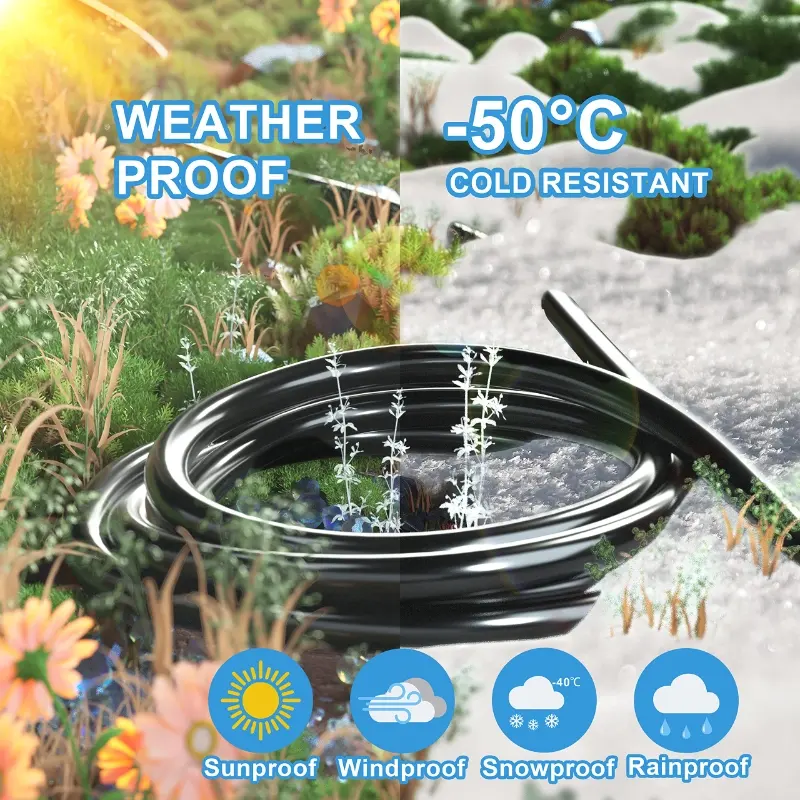 25 FT 16 Gauge Black Indoor Outdoor Extension Cord Waterproof-Vantecable