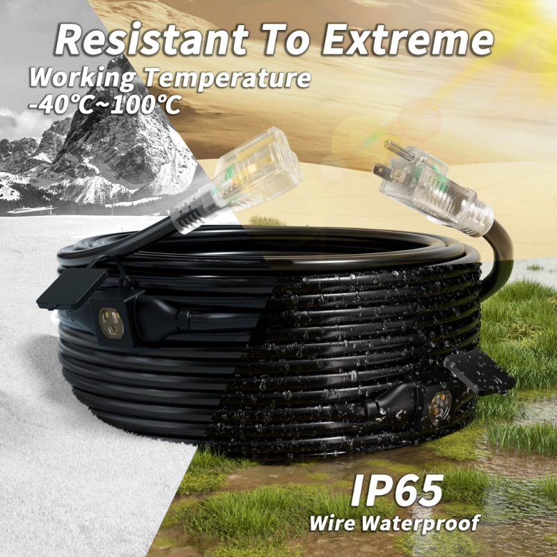 25 FT Outdoor Extension Cord with Multiple Outlets-Vantecable