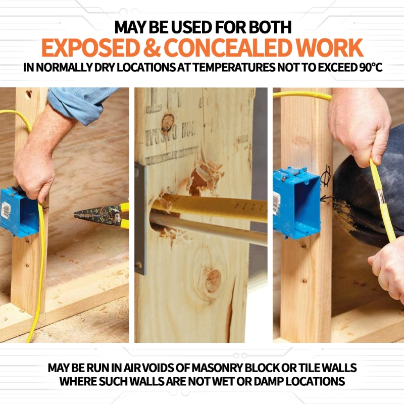 Electrical Wire 12 Gauge Wire 2 Conductors Non-Metallic with Ground Wire-Vantecable
