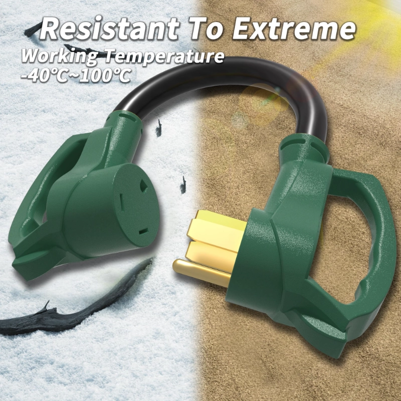 12 inch 50 Amp to 30 Amp RV Adapter Plug-Vantecable