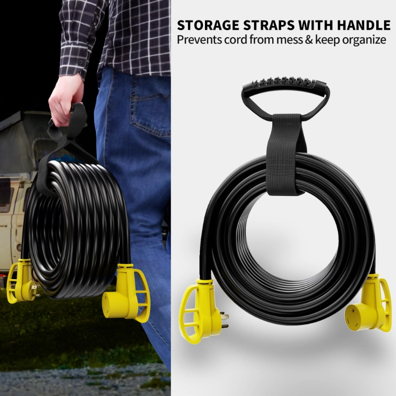 30 Amp RV Extension Cord 15 FT Outdoor with Grip Handle-Vantecable