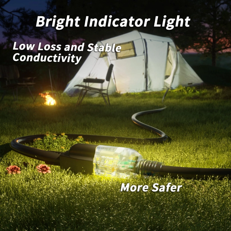 25ft 10/3 Gauge Outdoor Extension Cord Waterproof with Lighted Indicator-Vantecable