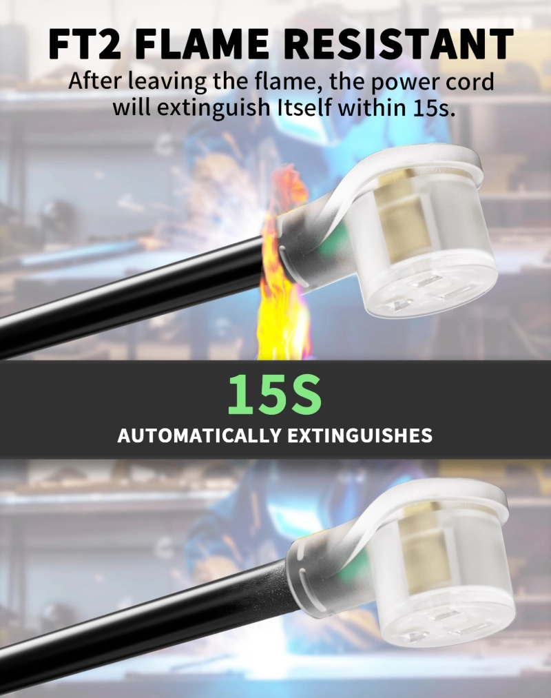 8 Gauge 50ft Welder Extension Cord Outdoor with LED Indicator, NEMA 6-50 Heavy Duty Welding Cord 3 Prong-Vantecable