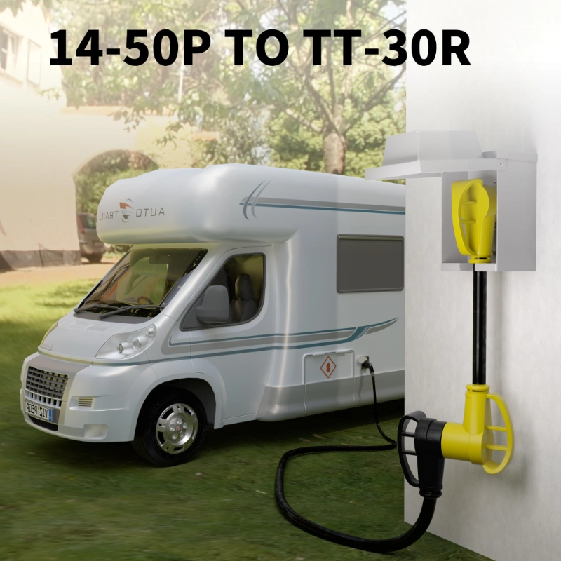 50 Amp to 30 Amp RV Adapter 12 inch, Heavy Duty Extension Cord 10/3 Gauge RV Electrical Adapter-Vantecable