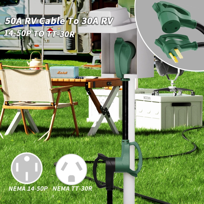 12 inch 50 Amp to 30 Amp RV Adapter Plug-Vantecable