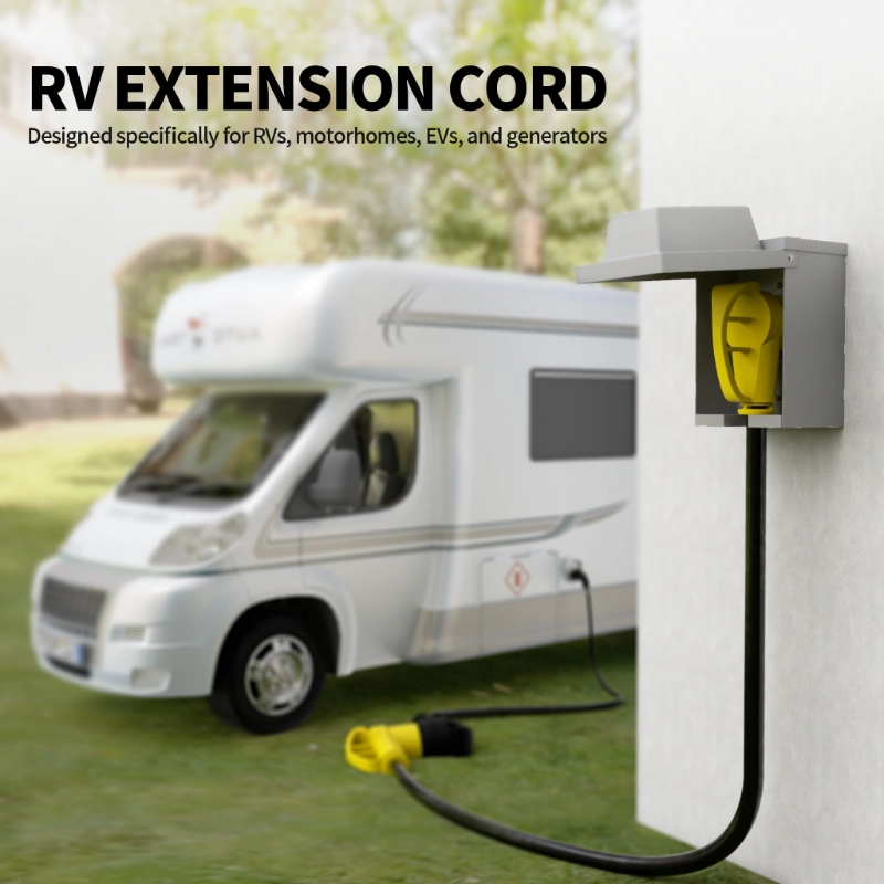 30 Amp RV Extension Cord 15 FT Outdoor with Grip Handle-Vantecable