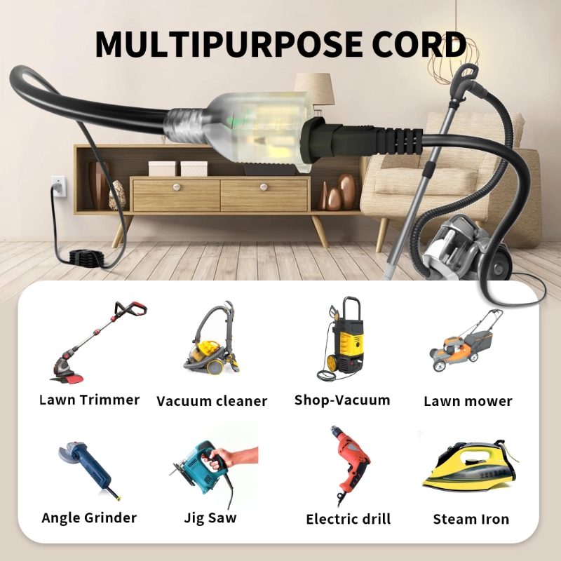 6 Ft 10/3 Black Outdoor Extension Cord Waterproof Heavy Duty 10 Gauge 3 Prong-Vantecable