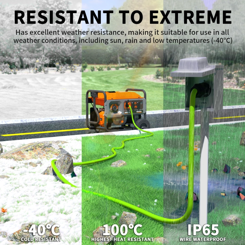 40Feet 30 Amp Generator Extension Cord 4 Prong-Vantecable