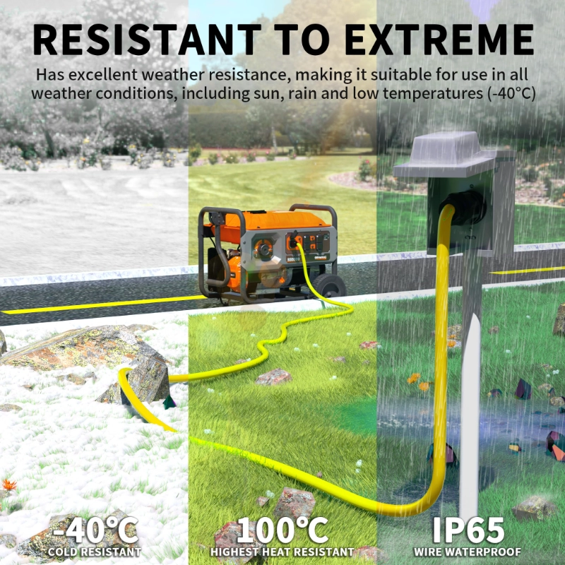 30-Amp Generator Extension Cord (50 Feet) 4-Prong 125/250V 7500W-Vantecable