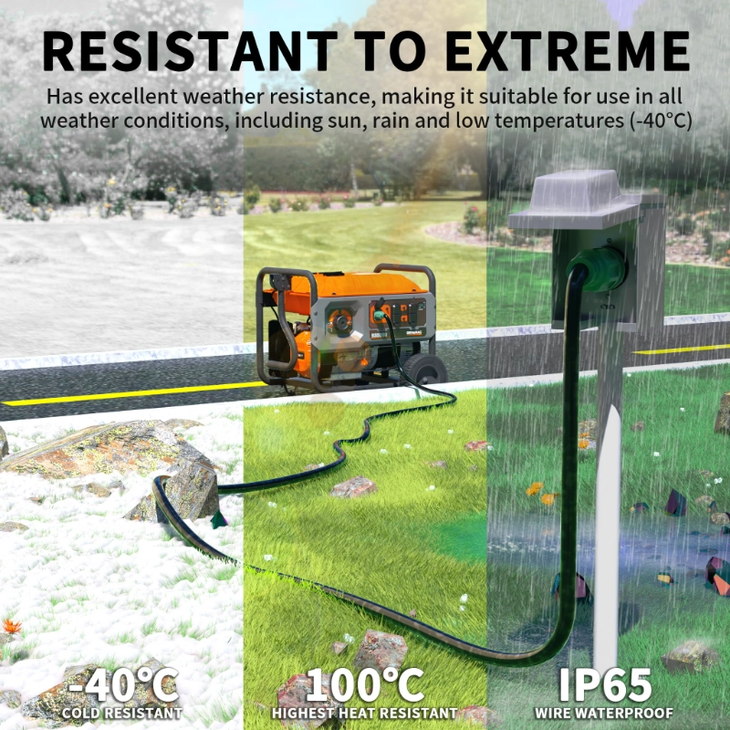 20 FT 30 Amp Generator Extension Cord 4 Prong-Vantecable