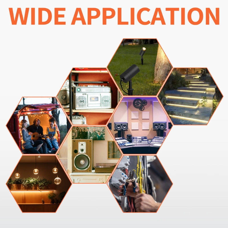 16 Gauge Wire, 16AWG Automotive Electrical Wire 50FT 2 Conductor Red Black 12V/24V DC Cable LED Strips Extension Cord-Vantecable