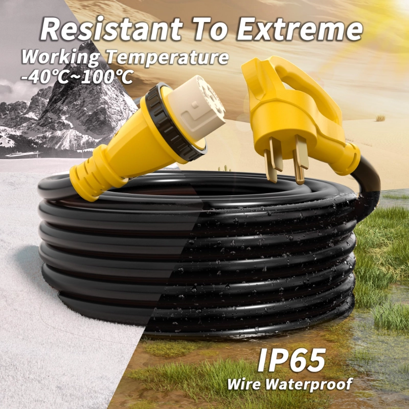 50 Amp Generator Cord, 10FT 50 Amp RV Extension Cord with Twist Lock-Vantecable