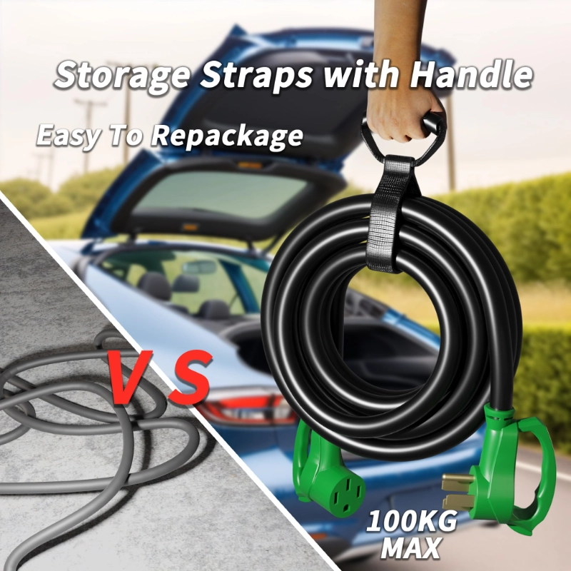 NEMA 14-50P/14-50R 100 FT 50 Amp RV/EV Extension Cord Outdoor with Grip Handle-Vantecable