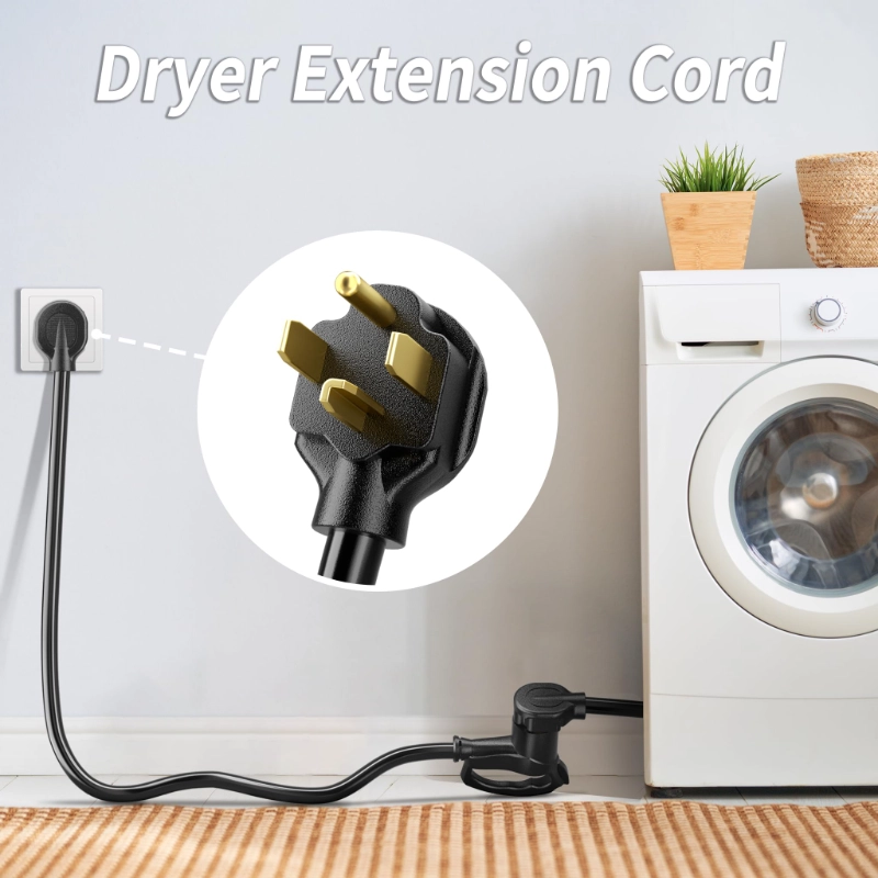 30 AMP 4 Prong Dryer Cord 25 FT Outdoor Black, 10/4 Gauge Dryer Extension Cord Heavy Duty-Vantecable