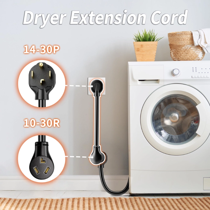 1.5FT 4 Prong to 3 Prong Dryer Adapter-Vantecable