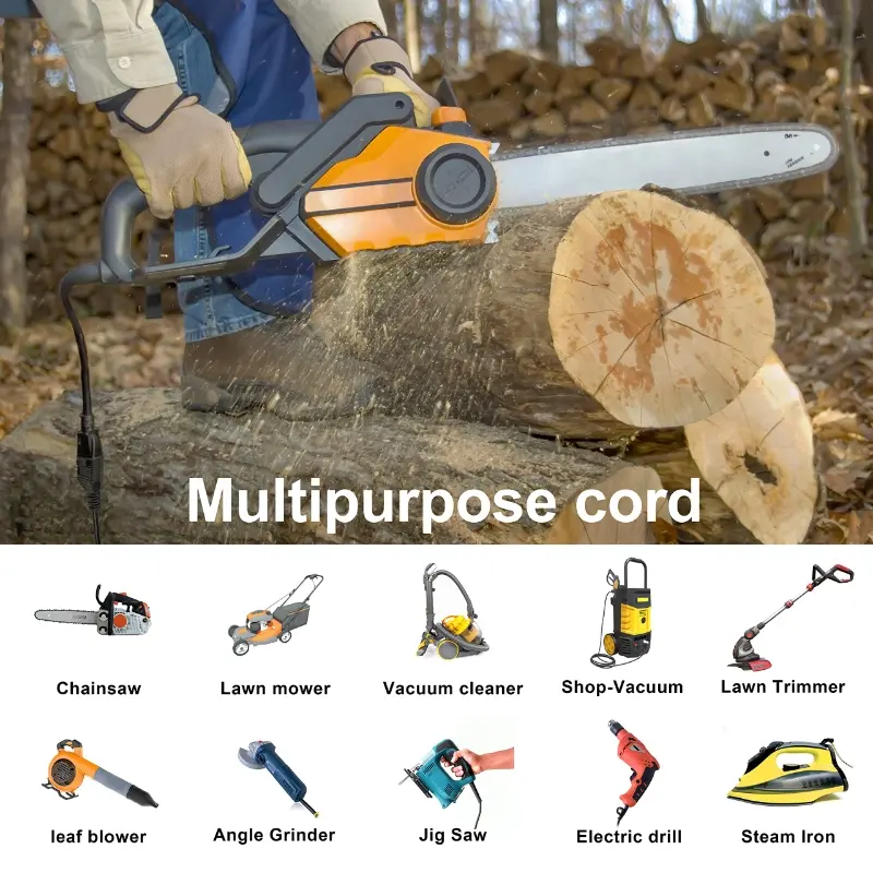 25 FT 16 Gauge Black Indoor Outdoor Extension Cord Waterproof-Vantecable