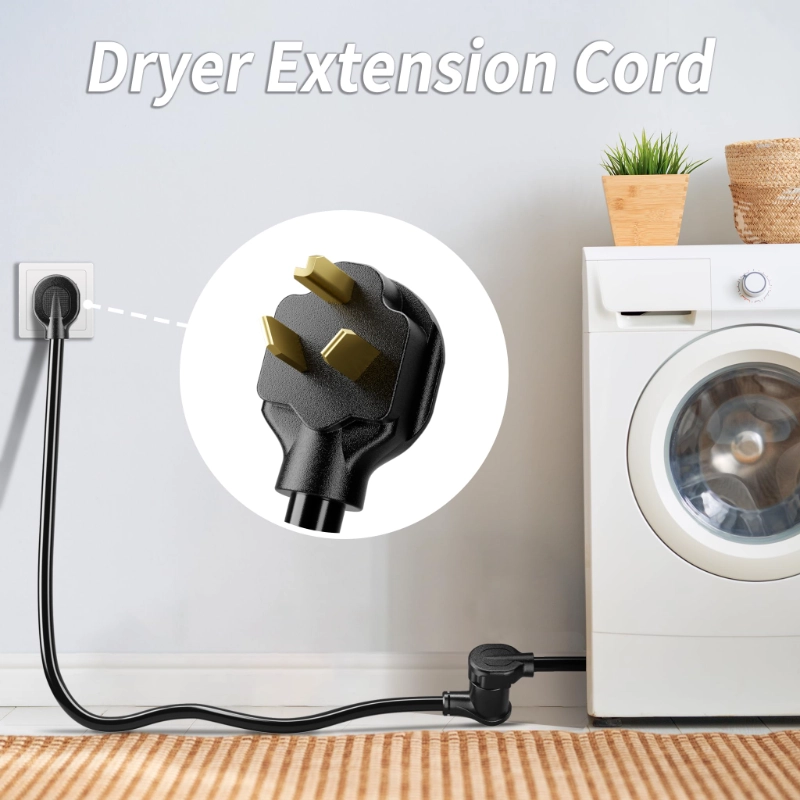 30 AMP 3 Prong Dryer Cord 25 FT Outdoor Black, 10/3 Gauge Dryer Extension Cord Heavy Duty-Vantecable