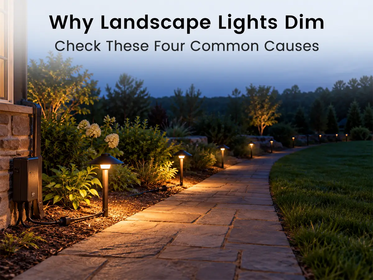 Landscape lights becoming dimmer toward the end of a long low-voltage wire run
