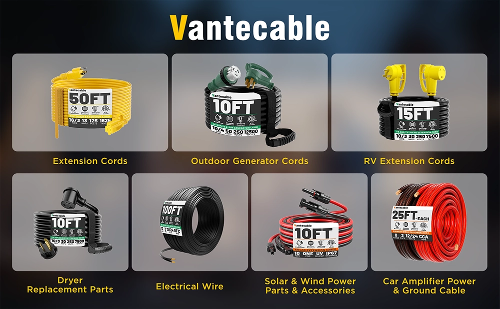 {"default":"Vantecable product categories including extension cords, generator cords, RV cables, and solar power accessories."}
