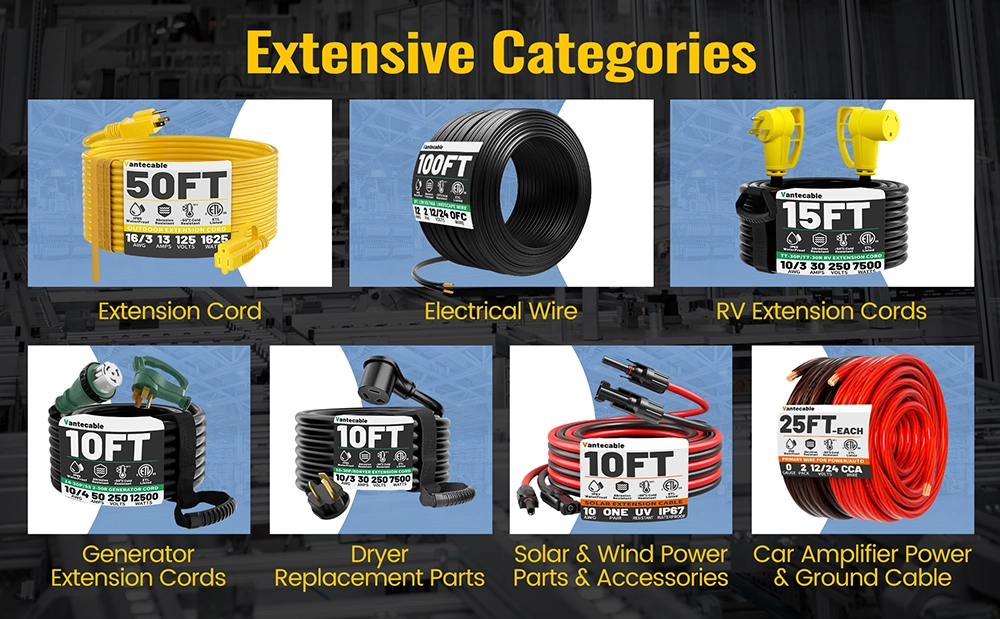 {"default":"Full range of Vantecable power solutions including extension cords, RV cables, and generator cords."}
