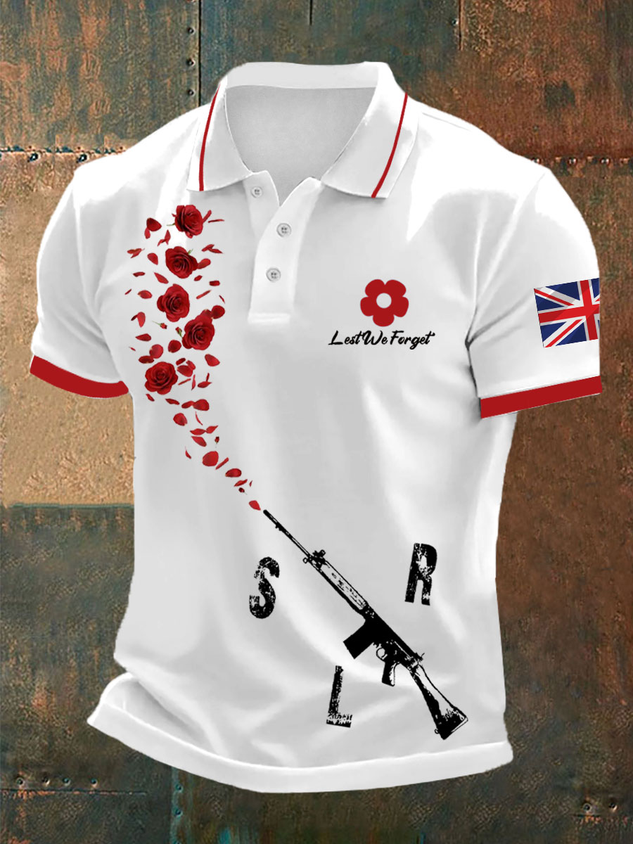 Men's British Remembrance Day polo shirt