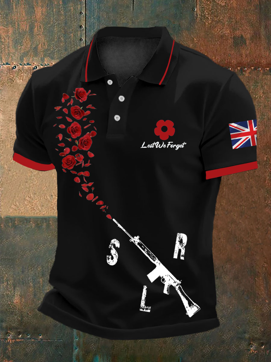 Men's British Remembrance Day polo shirt
