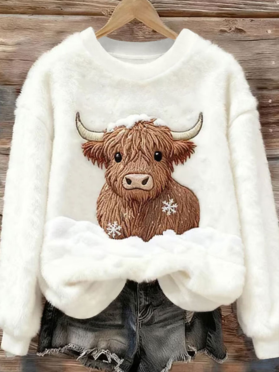 Women's Highland Denim Print Casual Top