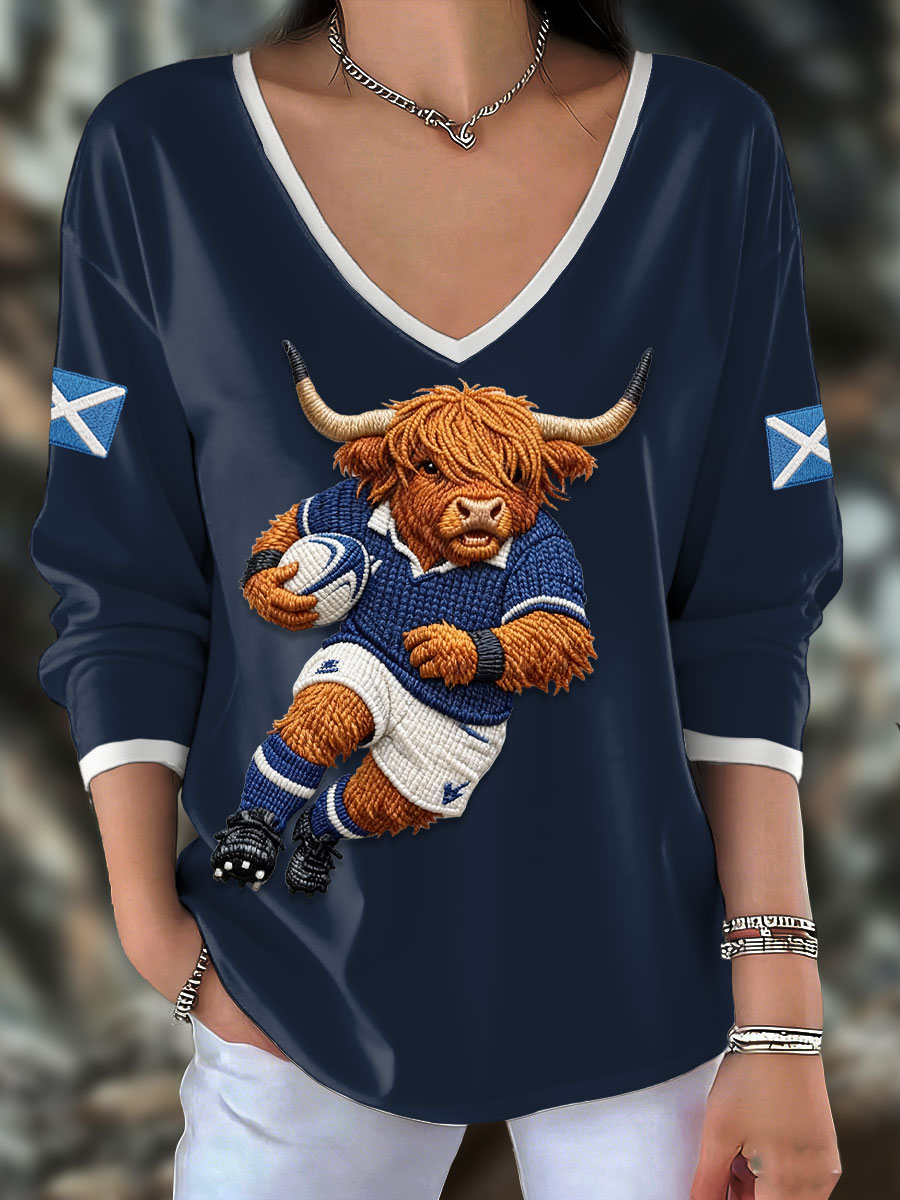 Women's Scotland Rugby Lover Printed Tops