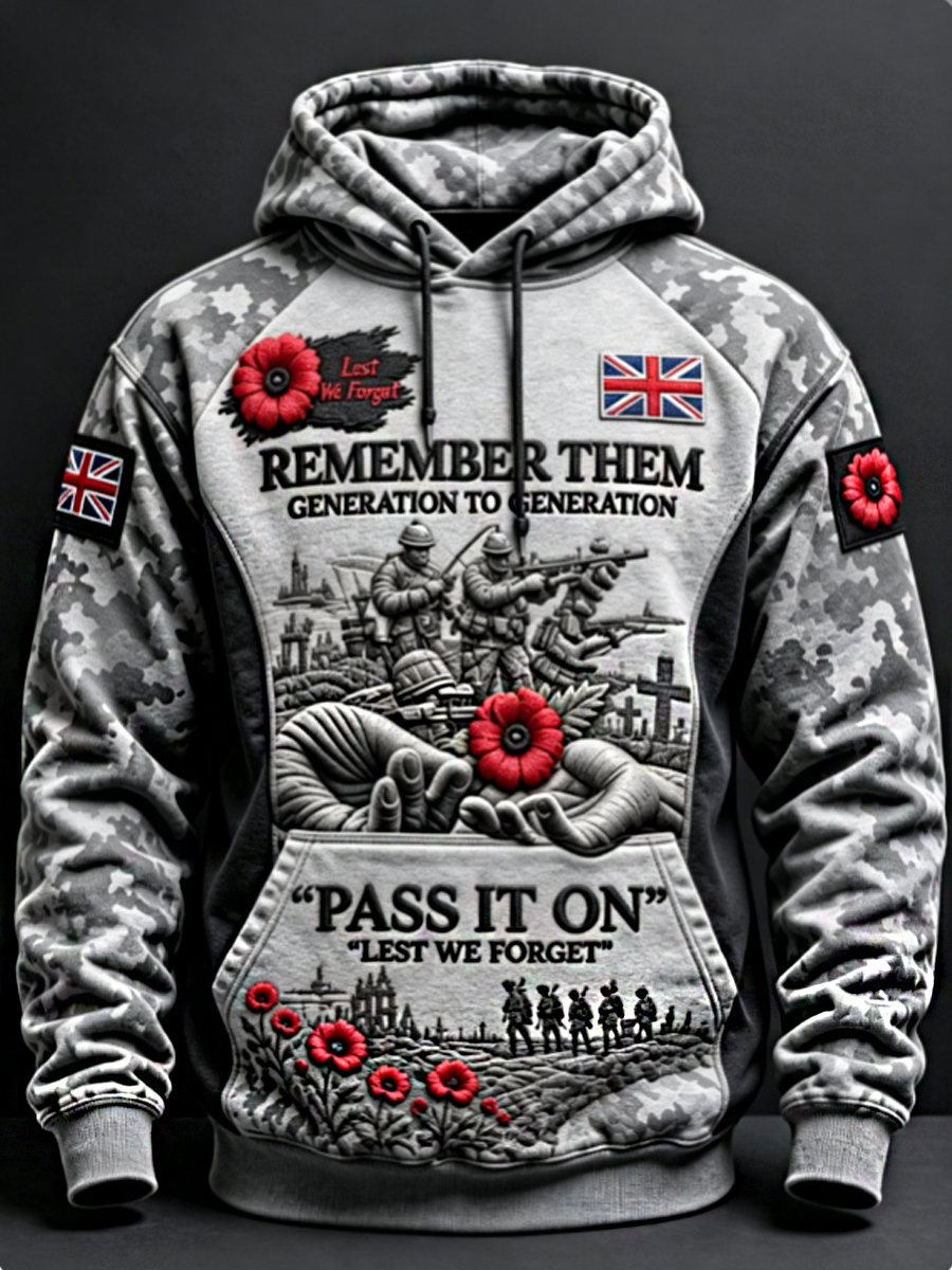 Men's Remembrance Day Lest We Forget  Hoodie