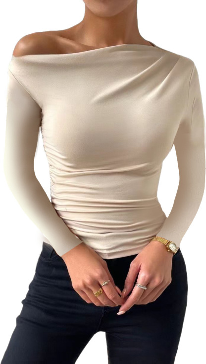 T-shirt slim à manches courtes irrégulières