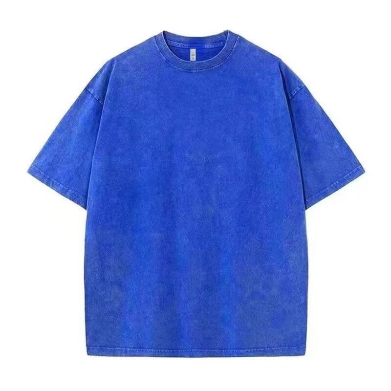 American Loose Cotton Short Sleeve Shirt Heavyweight Five Points Sleeve Washed Shirt