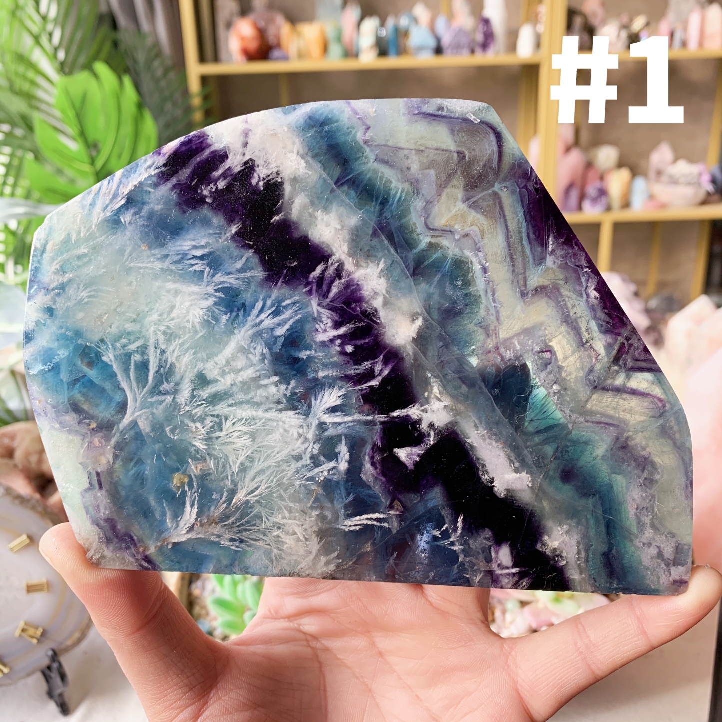 【Weekly Flash Deals】Snowflake Fluorite Slice