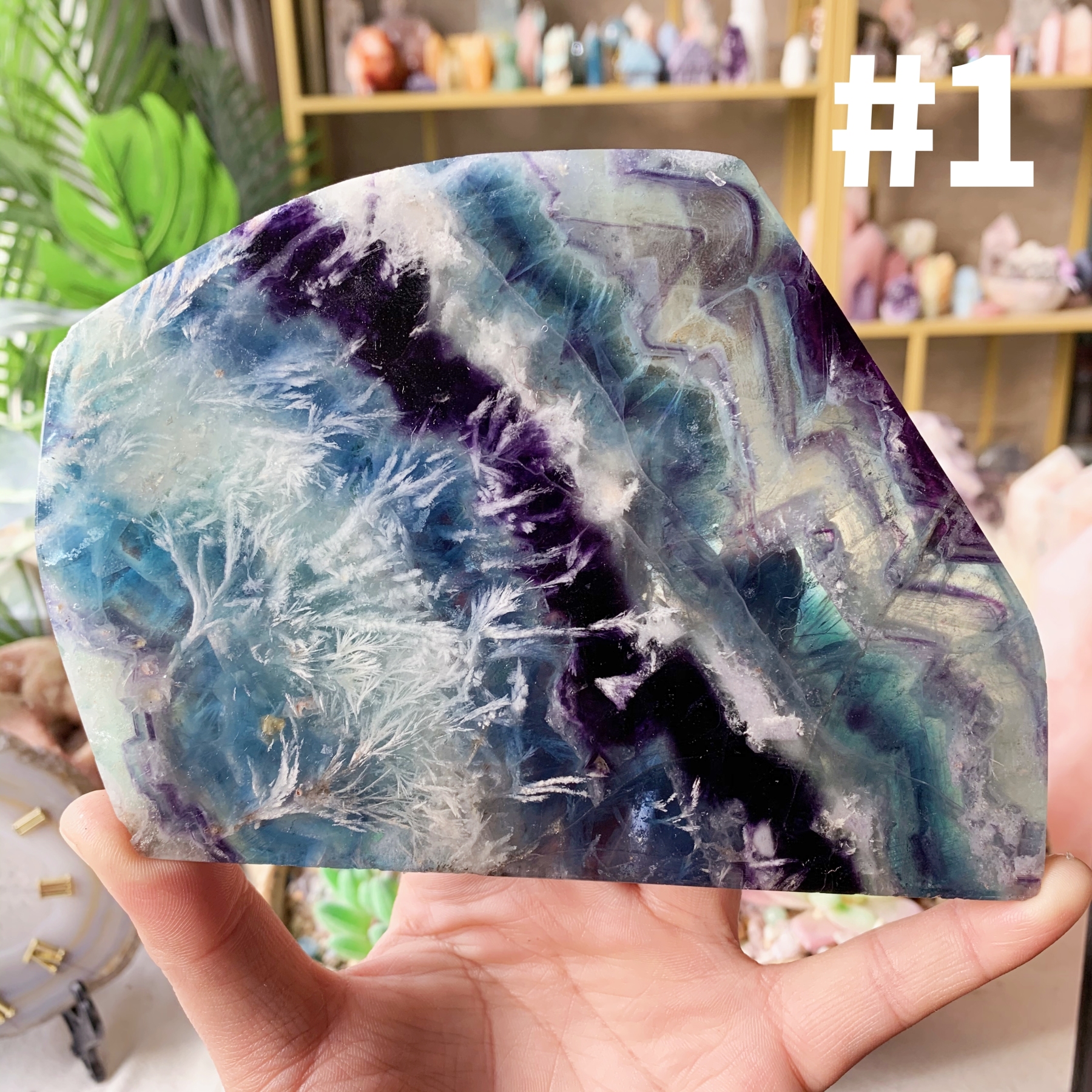 【Weekly Flash Deals】Snowflake Fluorite Slice