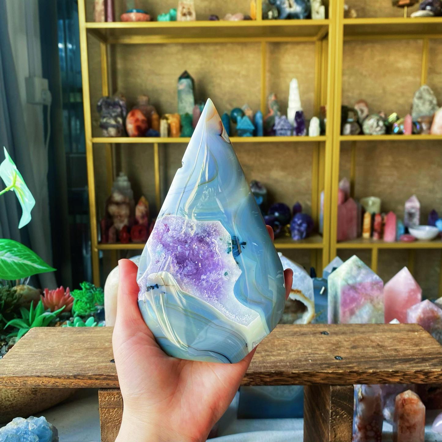 【Weekly Flash Deals】Druzy Agate With Amethyst Free Form