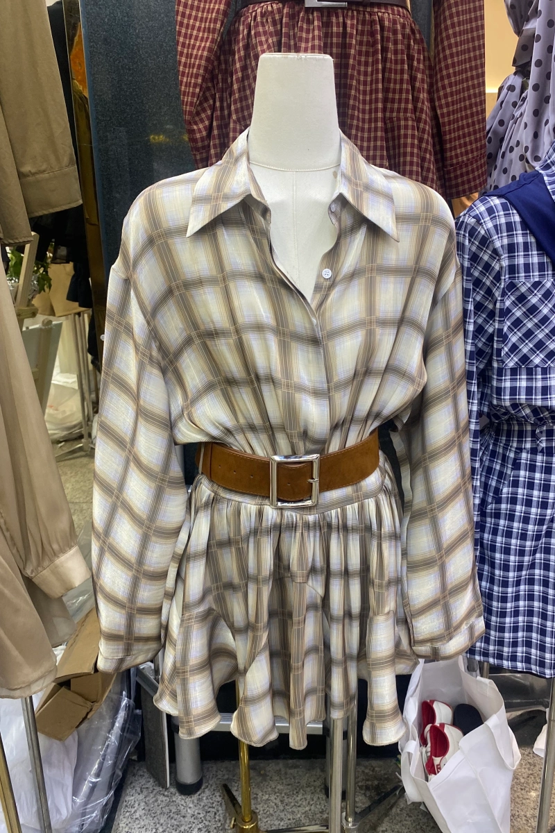 Vintage Plaid Ruffle Dress