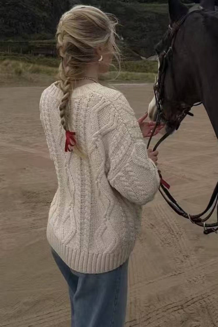 Long-Sleeve Cable-Knit Sweater