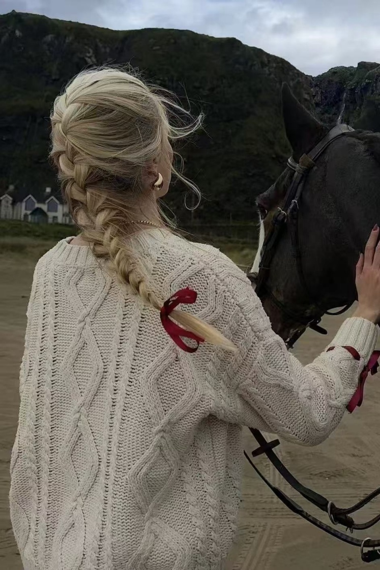 Long-Sleeve Cable-Knit Sweater