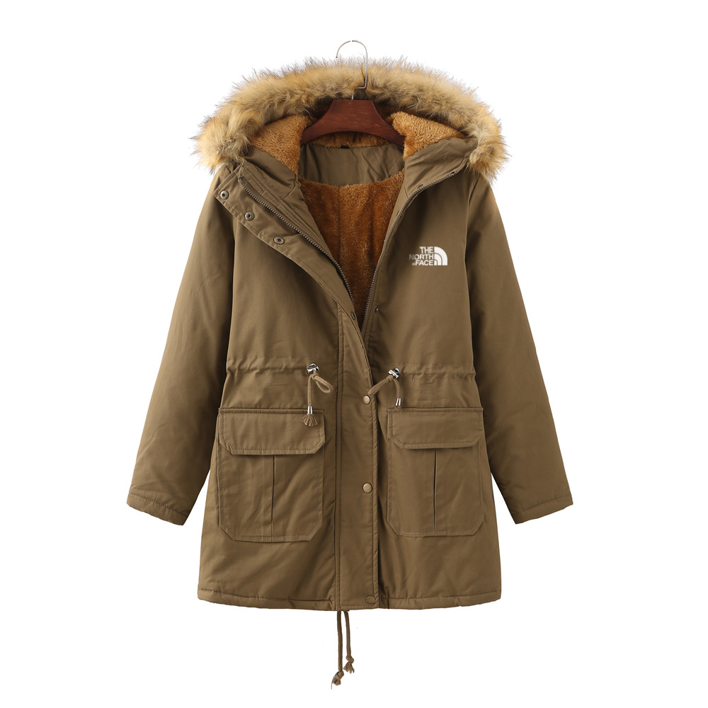 women's cotton coat hooded plus velvet autumn and winter large size cotton coat