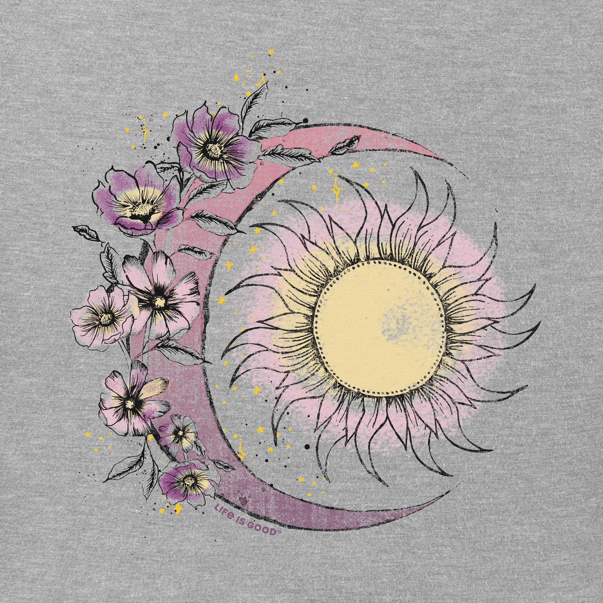 Women's Moon Flower Long Sleeve Crusher Tee