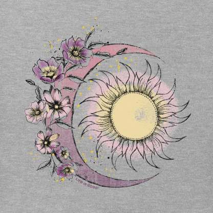 Women's Moon Flower Long Sleeve Crusher Tee