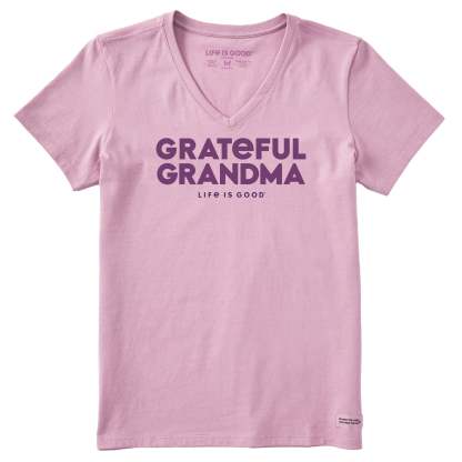 Women's Grateful Grandma Short Sleeve Crusher Vee