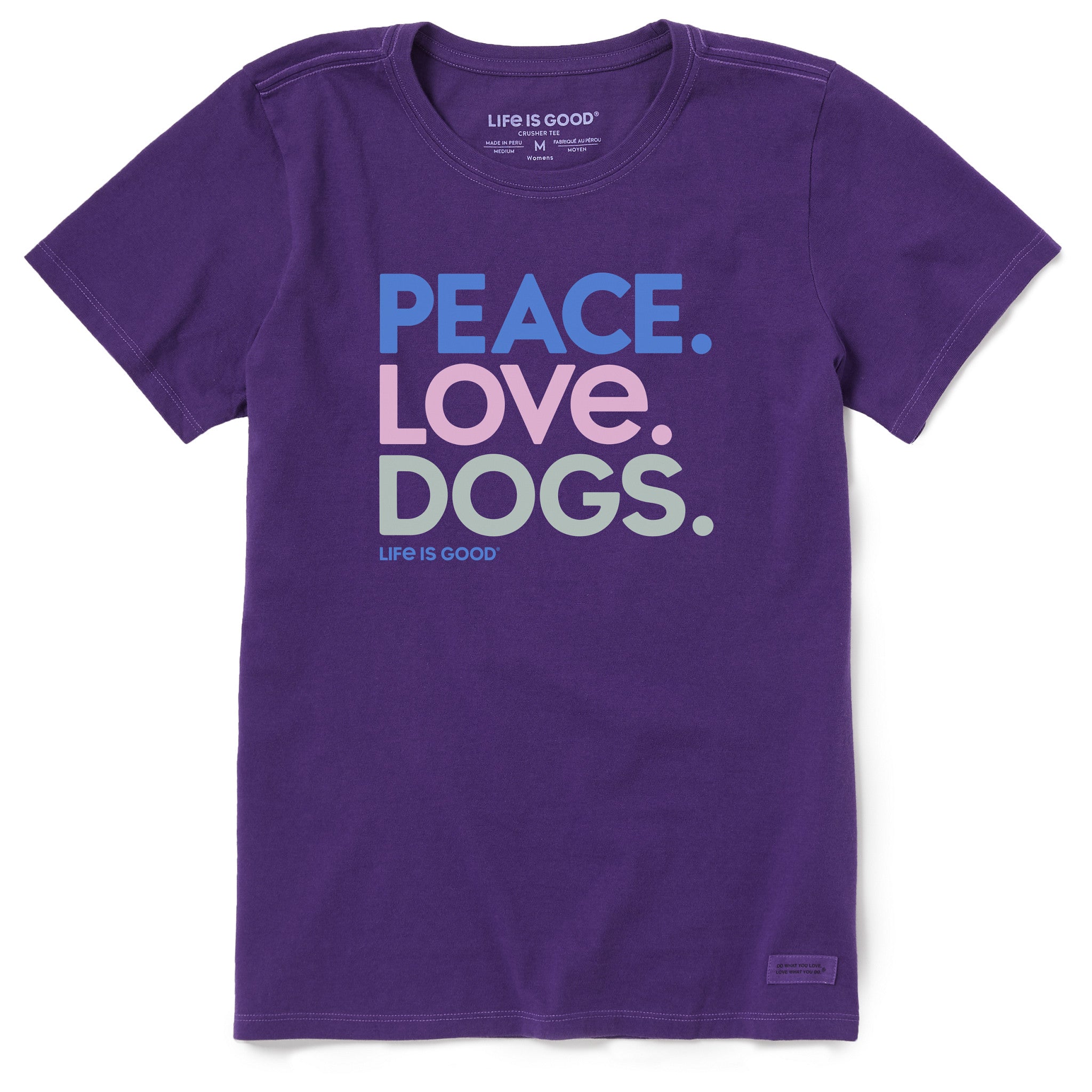 Women's Peace Love Dogs Short Sleeve Crusher Tee