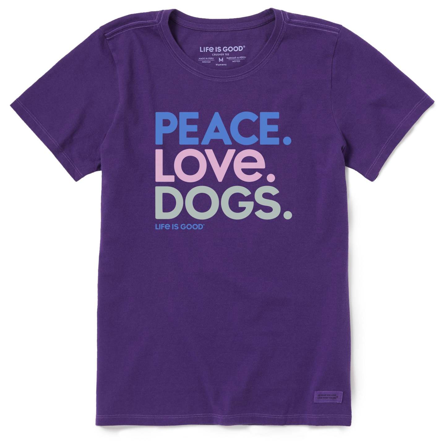 Women's Peace Love Dogs Short Sleeve Crusher Tee