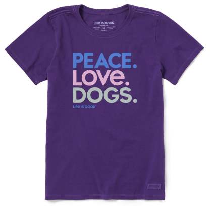 Women's Peace Love Dogs Short Sleeve Crusher Tee