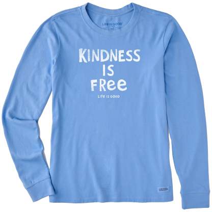 Women's Kindness is Free Long Sleeve Crusher Tee