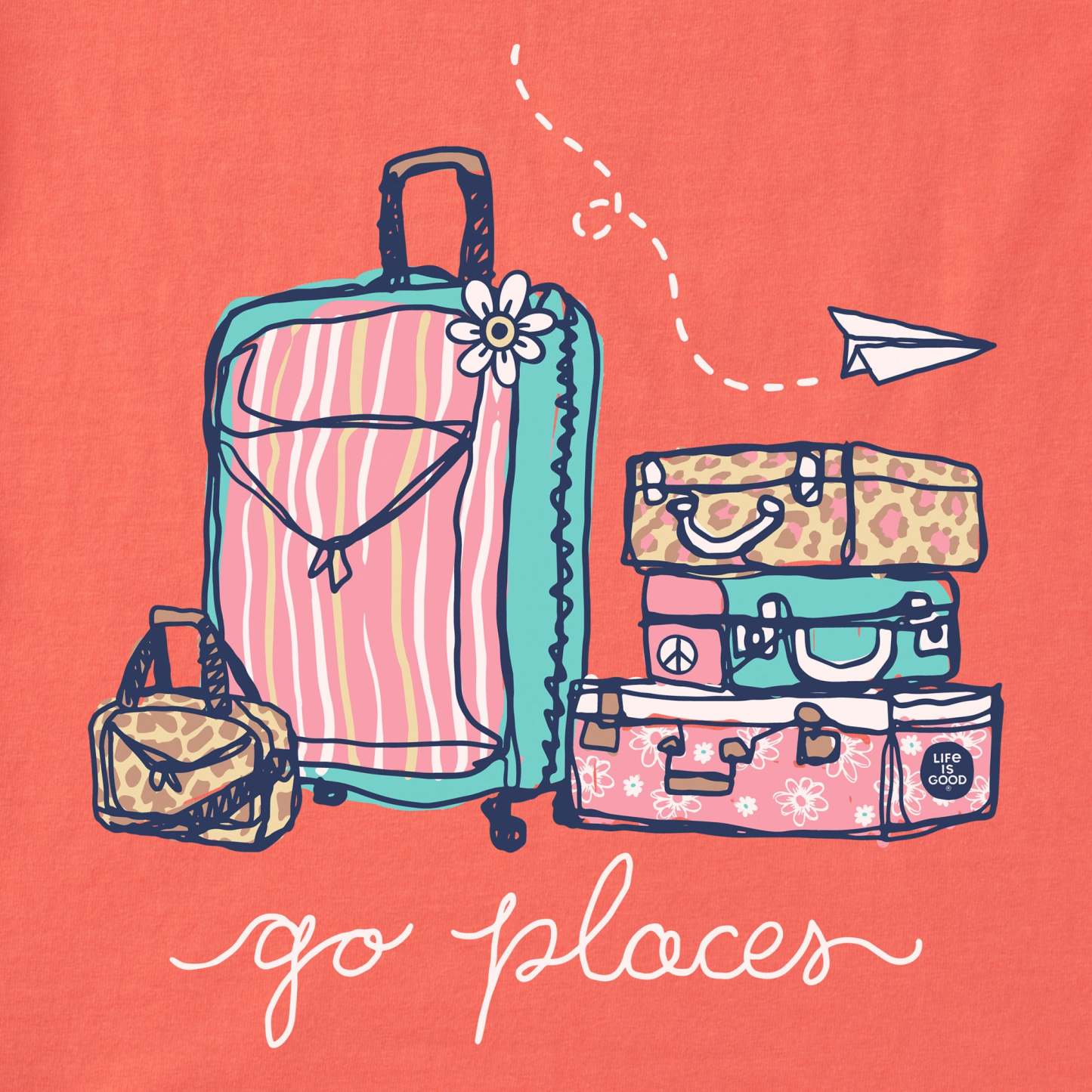Women's Go Places Luggages Short Sleeve Crusher Tee