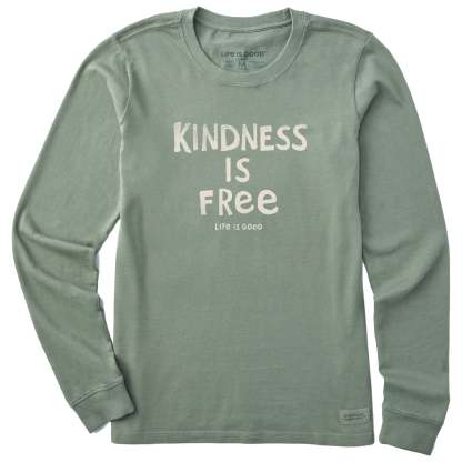 Women's Kindness is Free Long Sleeve Crusher Tee
