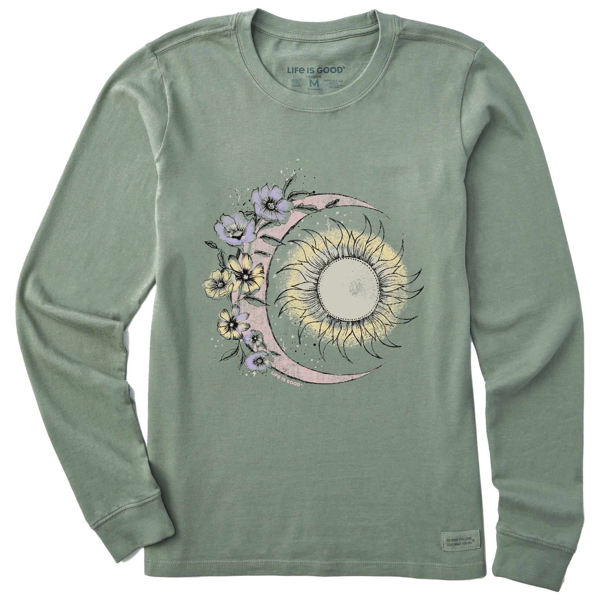 Women's Moon Flower Long Sleeve Crusher Tee