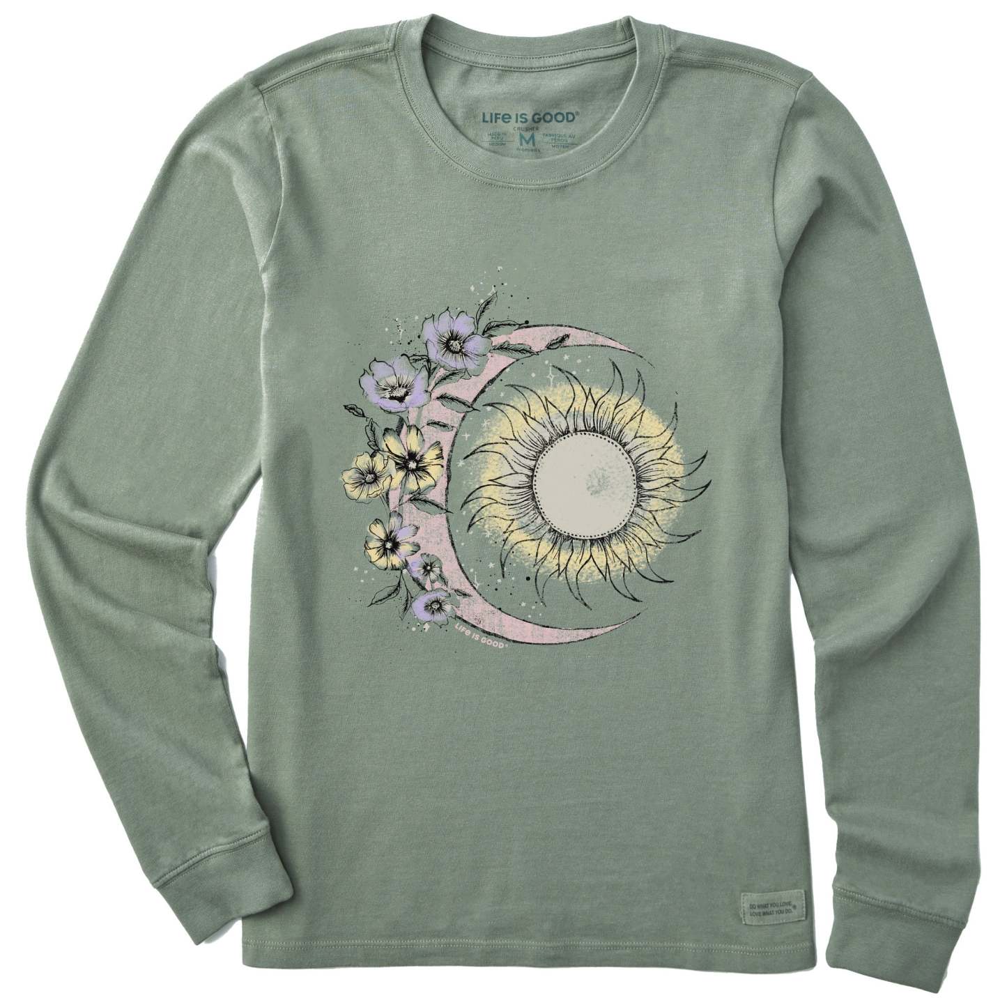 Women's Moon Flower Long Sleeve Crusher Tee